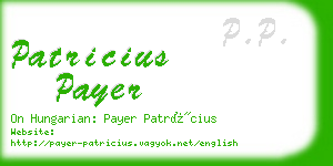 patricius payer business card